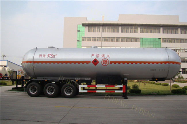FUWA / BPW Tri - Axle LPG Tank Trailer Design Pressure 1.61MPa 50000 / 60000 Liters