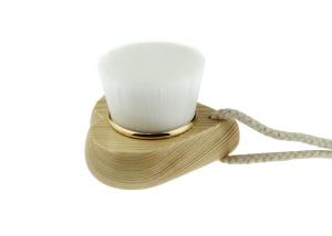 China White Manual Facial Cleansing Brush With Wooden Handle And Synthetic Hair factory