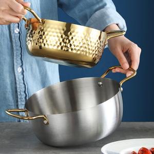 China Multi-function Kitchen Cooking Pot Induction Stock Pot Stainless Steel Korean Cookware Soup Pot With Handle factory