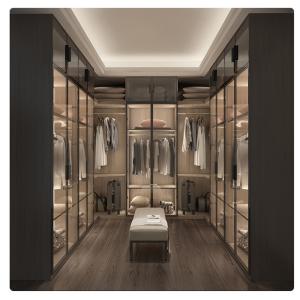 China 18-22mm Thick Door Customized Wardrobe Dressing Room Walk In Closet factory