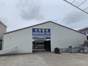 China Strong Enough 40m Warehouse Storage Tent Aluminum 6061 / T6 With Roller Shutter Door factory