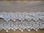 Vintage Embroidered Tulle Nylon Lace Trim For Ladies Dress 22CM Off White