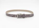 Embossing Letter Childrens Leather Belts 1.8cm Width With Square Shape Buckle