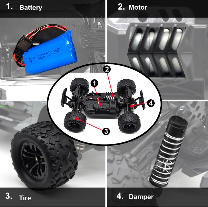 Intermediate Operator Skill Level Explosive Electric Off-Road Mountain RC Car for Christmas