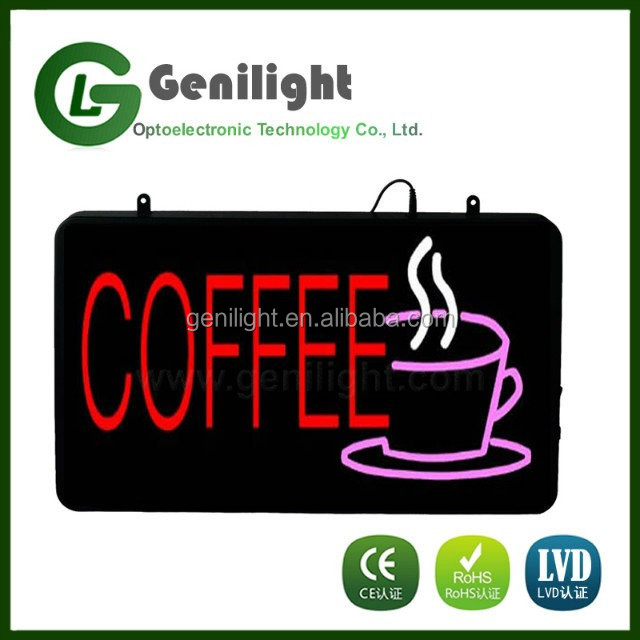 Bright Display Board 12V Neon LED Coffee Sign for Hanging Installation GLT-LSN5633-037