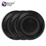 Europe-Pack eco friendly cornstarch biodegradable round black 10 inch fast food
