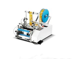 China Semi Automatic Pneumatic Labeling Machine For Round Bottle Cans factory