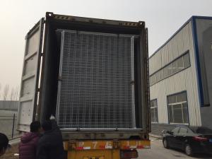 China 14 microns temporary fencing panels 2100mm x 2400mm 60mm x 150mm x 3.00mm diameter clamp to suit OD 32 post factory