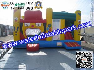 China ODM Outdoor Inflatable Sport Games , PVC Inflatable House Bounce With Slide factory