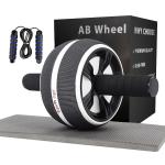 Custom High Quality Gym Workout Equipment Black TPR Material Ab Roller With Knee