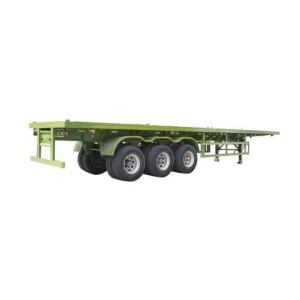 China Wholesale Customizable 100 Ton Flatbed Semi-Trailer New Condition 3-Axle Transport Container Wabco Brake System Steel Material factory