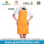 Hot sale plain orange kitchen cooking apron custom logo available cheap factory