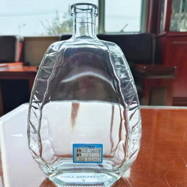 Super Flint Material Thick Bottom 750ml Glass Base Brandy Whiskey Bottle with
