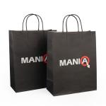 Custom White Paper Kraft Merchandise Bags With Handle For Packaging 12x7x17