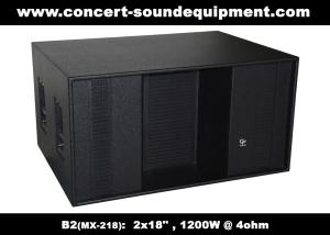 China Line Array Speaker / 2x18 Horn Loaded 4ohm 1200W Subwoofer For Concert , Disco And Club on sale