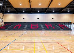 China Wall Attached Telescopic Tribunes With Folding Plastic Seat / Folding Chair Stand factory