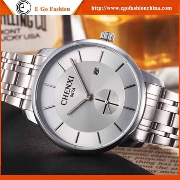 067AS Black White Classic Watch Business Watches for Man Stainless Steel Band