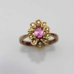 Women Jewelry Sterling Silver with 4x6mm Oval Red Cubic Zircon Ring(F26)