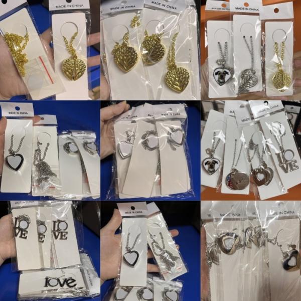 Custom Heart Photo Necklace Sublimation Silver Heart Pendant Necklace