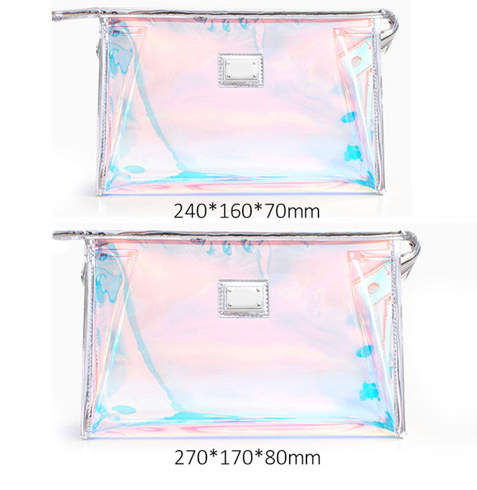 Custom Logo Luxury Rainbow Makeup Wash PVC Bag Cosmetic Organiser Bag