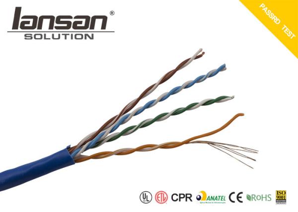 100Mhz UTP HDPE Cat5e Lan Cable CCC Unshielded 24AWG 0.50mm Al Foil