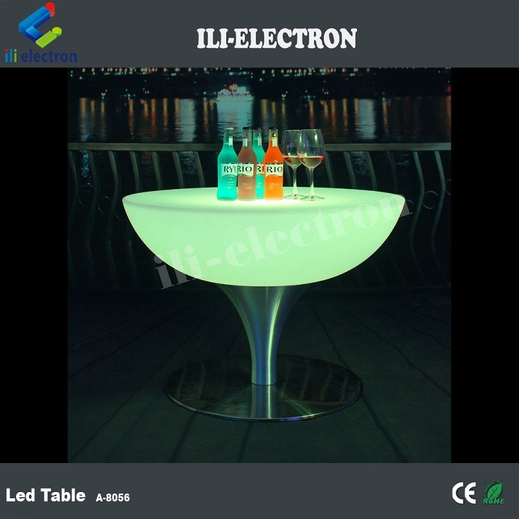 Plastic LED Glow Cocktail Tables 106cm High Top For Party Events