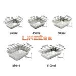 8006 1200ml Aluminum Takeaway Containers Rectangular Disposable Food Containers