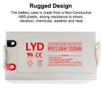 LYD Solar Lead Acid Battery NP12-200Ah Solar Power Storage Battery
