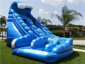 China Blue Huge Inflatable Whale Water Slide Comercial Dual Lane For Kids factory