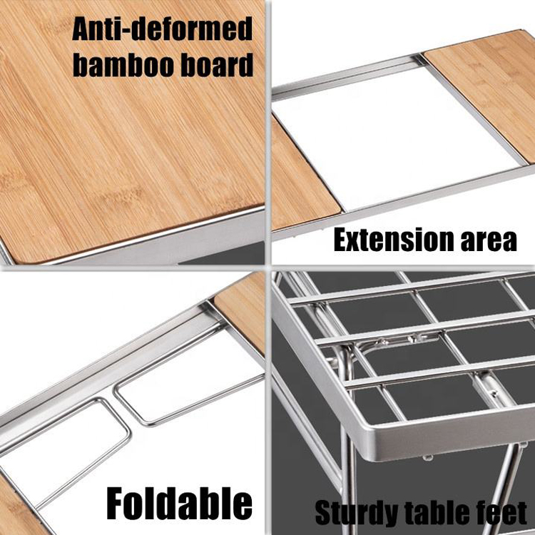 Lightweight Portable Adjustable Barbecue Beach Picnic Camping Kitchen Igt Table with 1