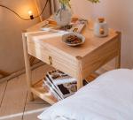 Natural Ash Solid Hardwood Nightstand 500mm Height For Home