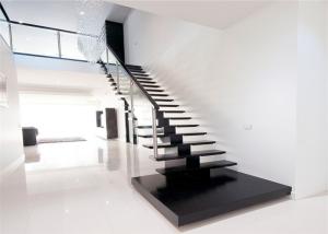 China Solid Wood Steps Straight Flight Staircase Humanized Design Free Sample , Diy Fitting factory