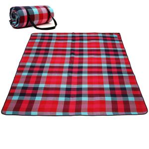 China Checkered Portable Beach Mat , Water Repellent Pocket Picnic Blanket factory