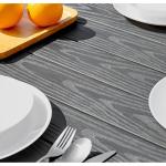 Aluminum Outdoor 8 Seat Dining Set Teak Wood Slatted Tabletop Dining Table