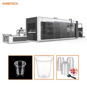 China 0.15mm Disposable Cup Making Machine Milk Cup Plastic BOPS Thermoforming Machines factory
