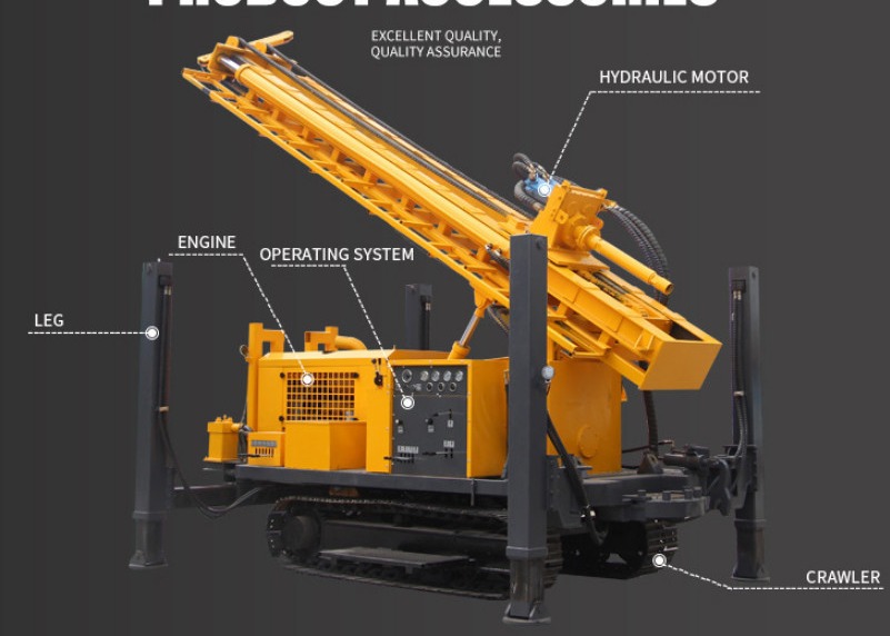 Powerful Deep 200m Water Well Drilling Rig Machine With Compressor