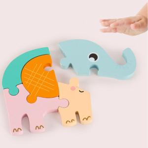 China Baby 0.9cm Balance Forest Wooden Block Puzzle Toys Wooden Animal Jigsaw Puzzles factory
