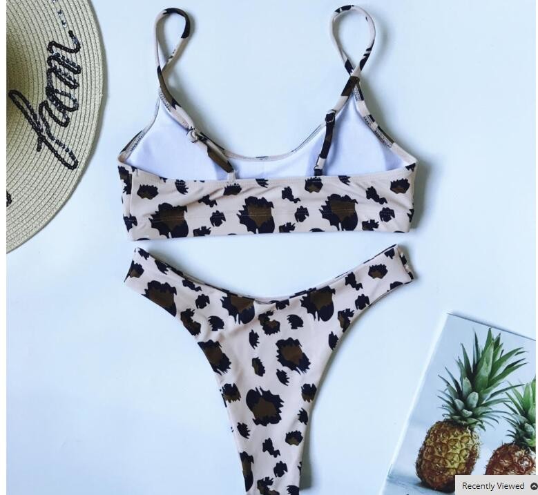 Womail Alluring Biquini Leopard Printed Bikini Push-Up Padded Swimwear Women's