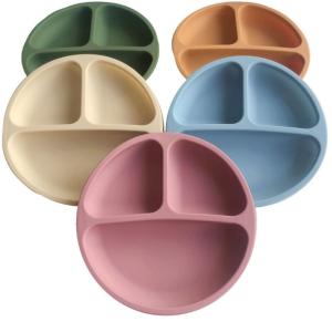 China Divided Multi Compartment Lunch Box Silicone Suction Plates For Babies factory