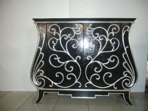China Double Doors Painted Wooden Cabinets Antique Storage Locker For Home Living Room factory