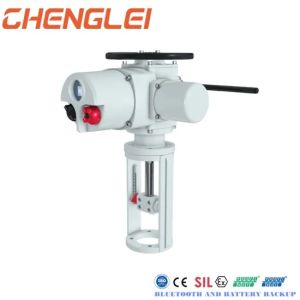 China Multi-Flange Quarter Turn Scotch and Yoke Electric Linear Actuator for Knife Gate Valve with 24VDC Motor factory