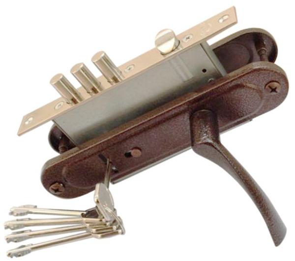 5 - pin Brass Cylinder Mortise Lockset Anti - theft Standard A and High Security