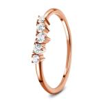 Real Cut Diamond Wedding Rings Brilliant 14K Rose Gold Jewelry