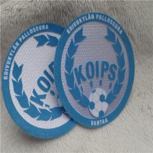 China SGS Football Team Badge / Ordinary Plush Monochrome Tatami Flocking Heat Transfer Logo factory