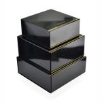 CMYK Color Handmade Collapsible Magnetic Gift Boxes Glossy Black 20.5*20.5*9cm