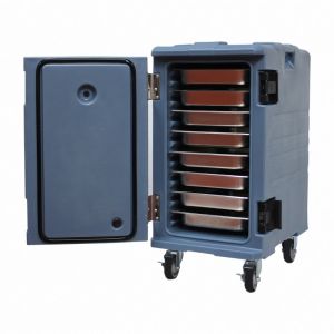 LLDPE Front Loading Insulated Food Pan Carrier 120L Navy Blue Thermal Pan