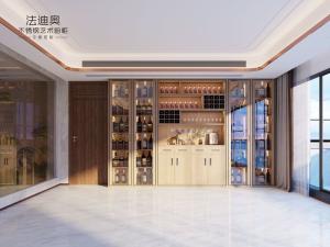 China Fadior Wood Grain Wine Cabinet Solution Stainless Steel Craftsmanship With Integrated Lighting factory