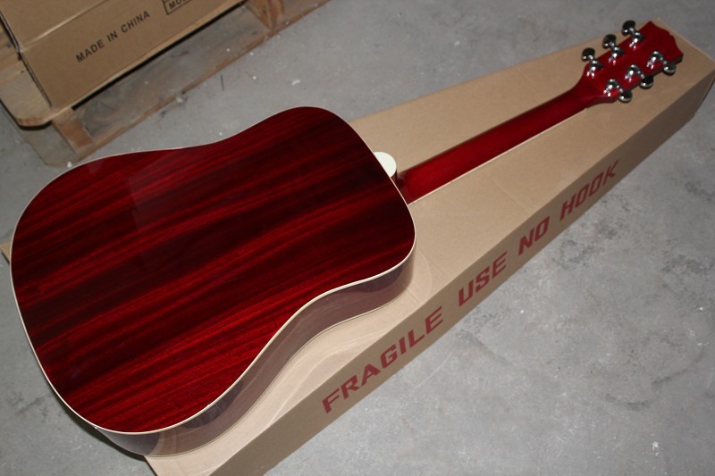 Custom Gibson 41 inch DOVE 20 frets rounded corner tobacco sunburst acoustic guitar with electric guitar's pickup