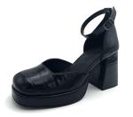Fashionable Women Black Heels Slip On Type For Party Cocktail