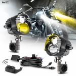 3000 LM Amber White Strobe Motorcycle Fog Light 5 Modes for Off-Road Work and